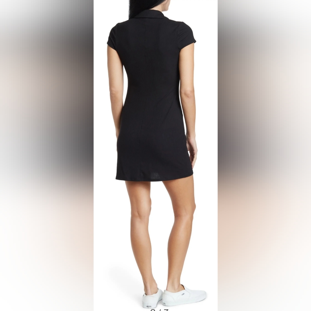 AFRM Black Short Sleeve Button Front Dress Size Small (4-6) NWT - Picture 3 of 15